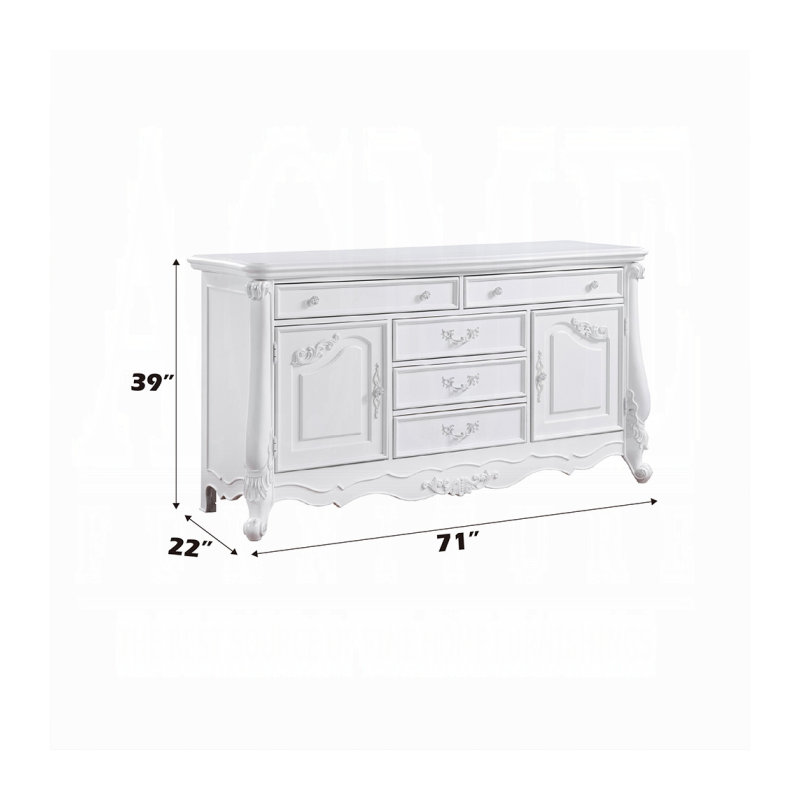 Commode ACME Latisha, finition blanche