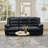 Lamyiah 87.01'' Wide Modern Soft Vegan Leather Manual Reclining Sofa With Hidden Console