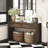 Console Table with Storage Drawers and Open Shelf-469304181