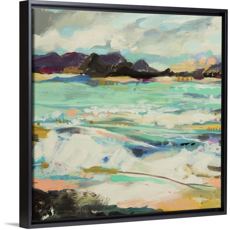 Surfscape VI par Karen Fields - reproduction d'art, Toile avec cadre noir, H 14 po x l 14 po x P 1,75 po