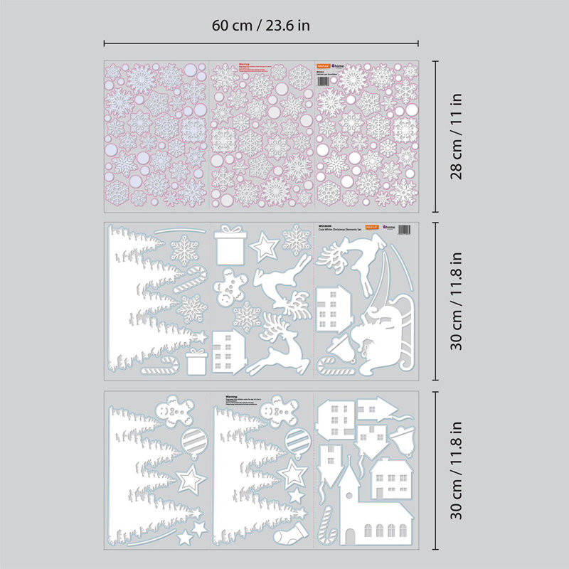 Christmas Village and Snowflakes Wall Stickers