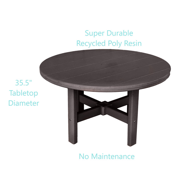 Glodine Round Outdoor Coffee Table 35.5", Brown