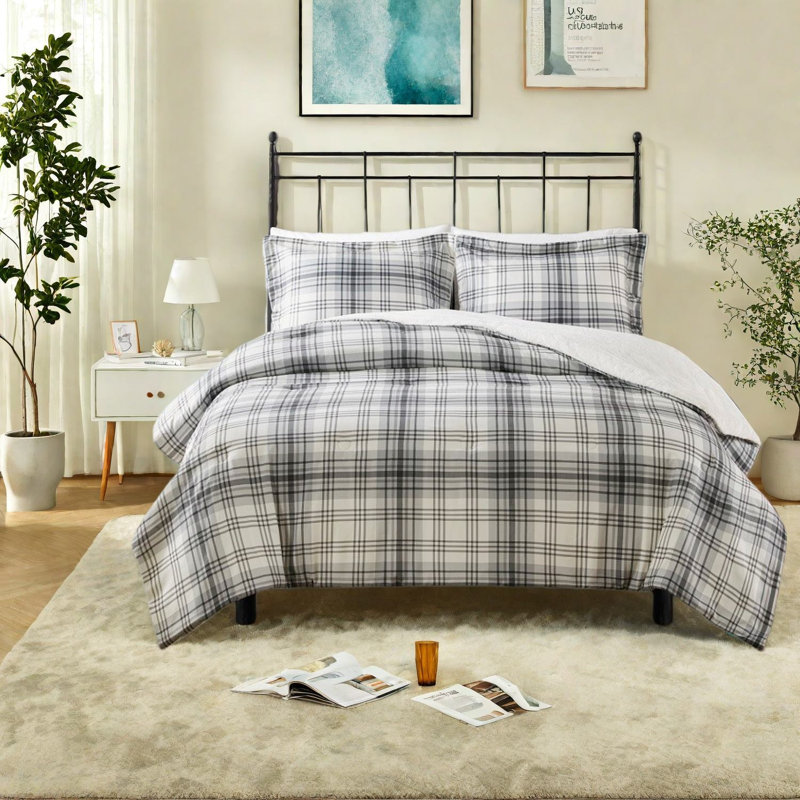 Warm Faux Wool Bedding Set, Polyester Comfort For Home