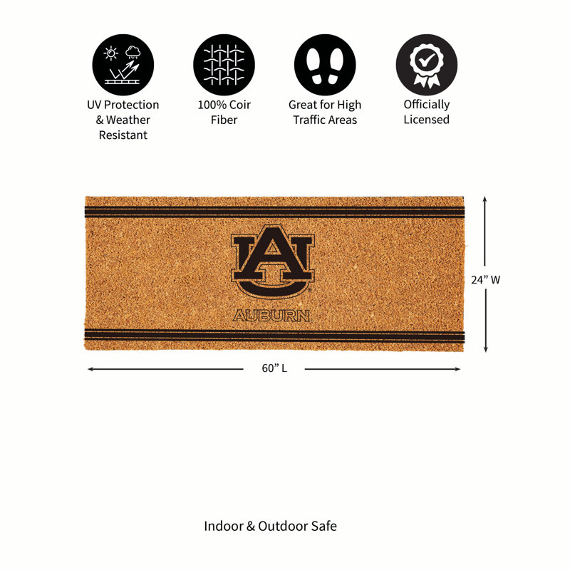 Très grand tapis couleur coco Auburn University, 60 po x 24 po