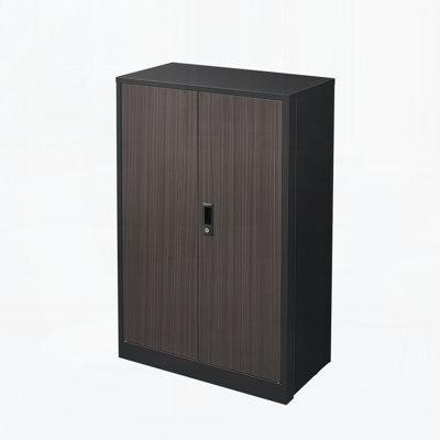 Metal Storage Cabinet with Locking Doors and Adjustable Shelf, Folding Filing Storage Cabinet , Folding Storage Locker Cabinet for Home Office,School,Garage, Black