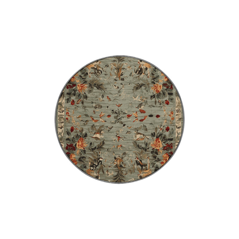 Tapis brun soyeux et moelleux, Rond 7 pi