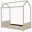 Lit simple en velours beige-303783143