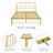 Rollingwood Vintage Low-profile Metal Bed Frame with Chevron-Inspired design Headboard-1106370827-1106370826