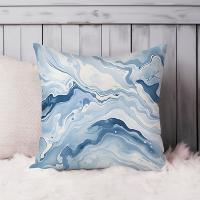 Abstract Blue Crystal Marble Geode I Modern