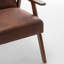 Chaise d'appoint avec revêtement en microfibre et structure en bois massif, mobilier de salon Mid-Century moderne classique pour sièges supplémentaires, brun clair-2114768391