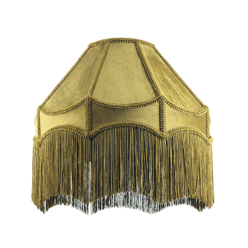 Traditional Victorian Empire 40Cm Lamp Shade In Soft With Tassels By Happy Homewares, Green