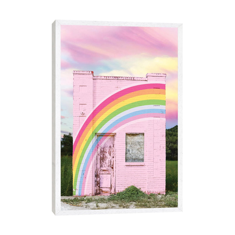 Abandoned Rainbow by Erin Summer - Print on Canvas, White Framed, 101.6cm H x 66.04cm W x 3.81cm D