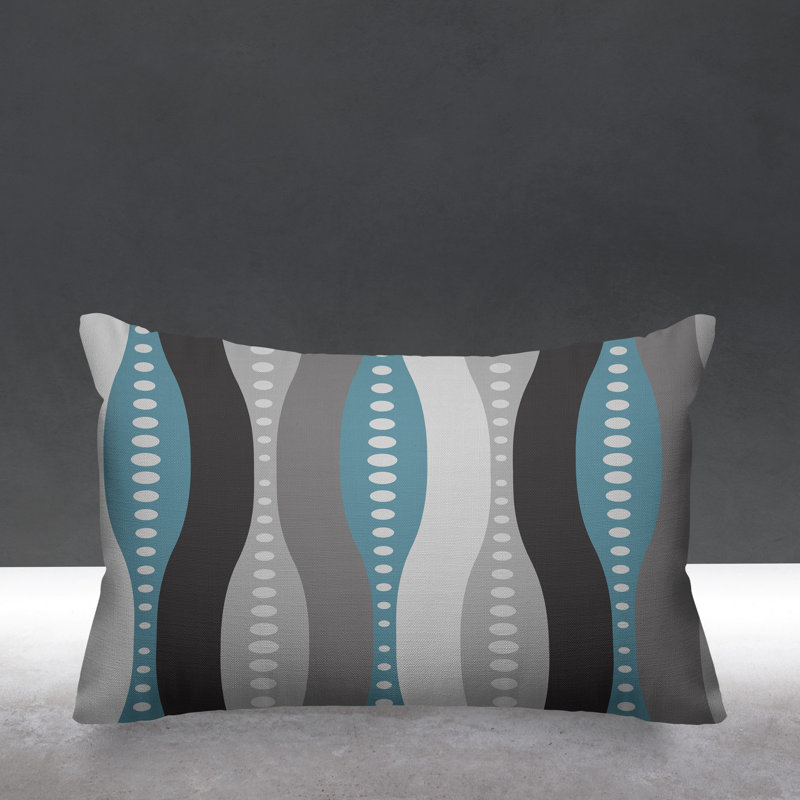 Housse et insert de coussin d'extérieur rectangulaire Jafa, Gris sarcelle