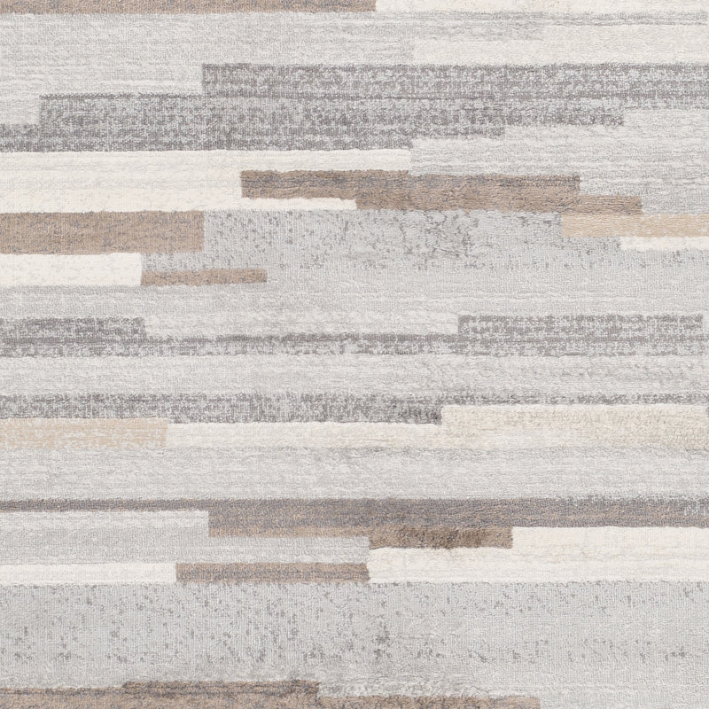 Herrod Abstract Gray/Tan/White Area Rug, Rectangle 7'10" x 10'