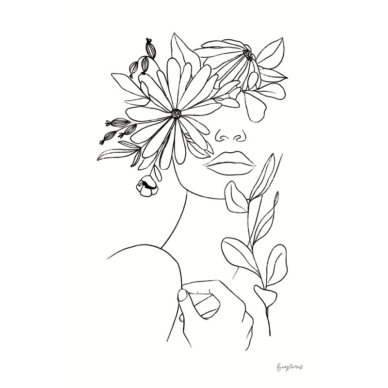 «Rooted I BW» par Becky Thorns - reproduction, H 12 po x l 8 po, Toile tendue