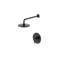 Garniture de douche Euro Collection seulement: pomme de douche ronde de 8 po, ensemble de poignées simples et valve brute incluse - noir mat-92460974