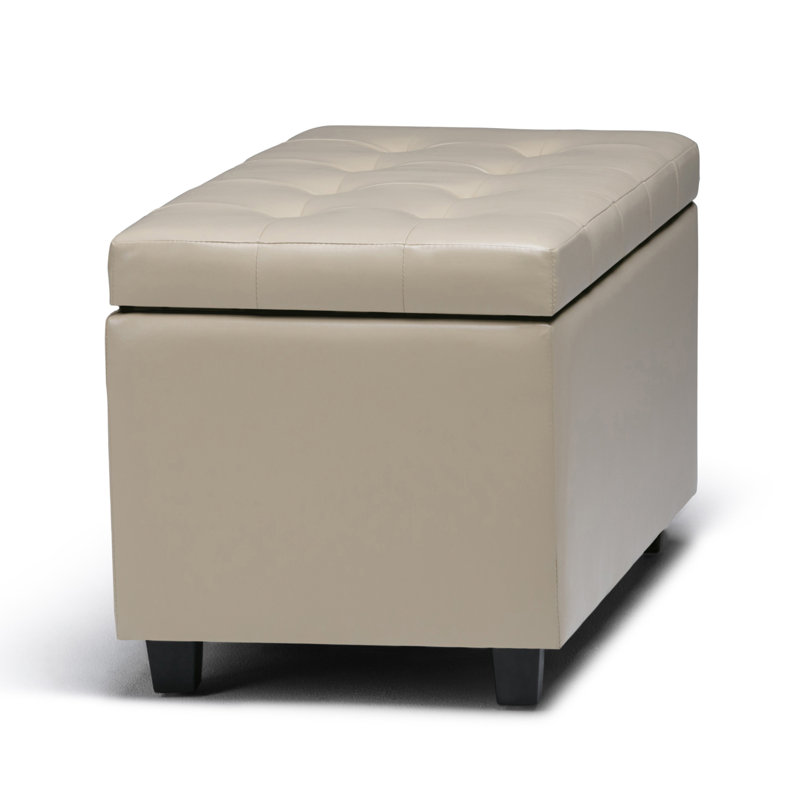 Banc repose-pieds avec rangement caché Cosmopolitan, Satin crème