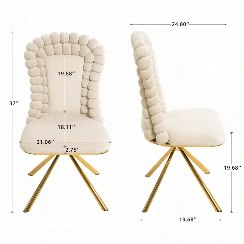 Ensemble de deux chaises de salle à manger, Beige