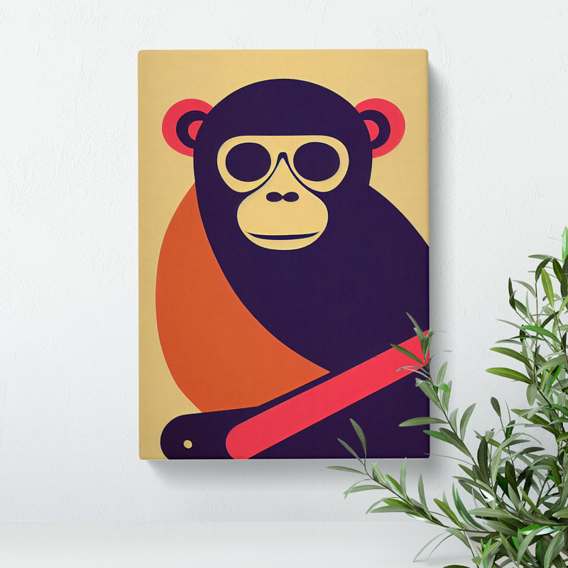 Abstract Monkey Art No.5 - Wrapped Canvas, 60cm H x 40cm W x 3cm D
