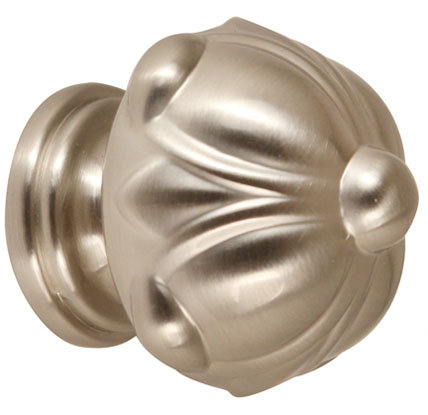Ornate Novelty Knob, Satin Nickel, 1.25" H x 1.25" W x 1.5" D