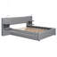 Grand lit plateforme tapissier avec lumières de lecture, tiroirs, lit gigogne et tablettes pour plus de confort et de rangement-118081830