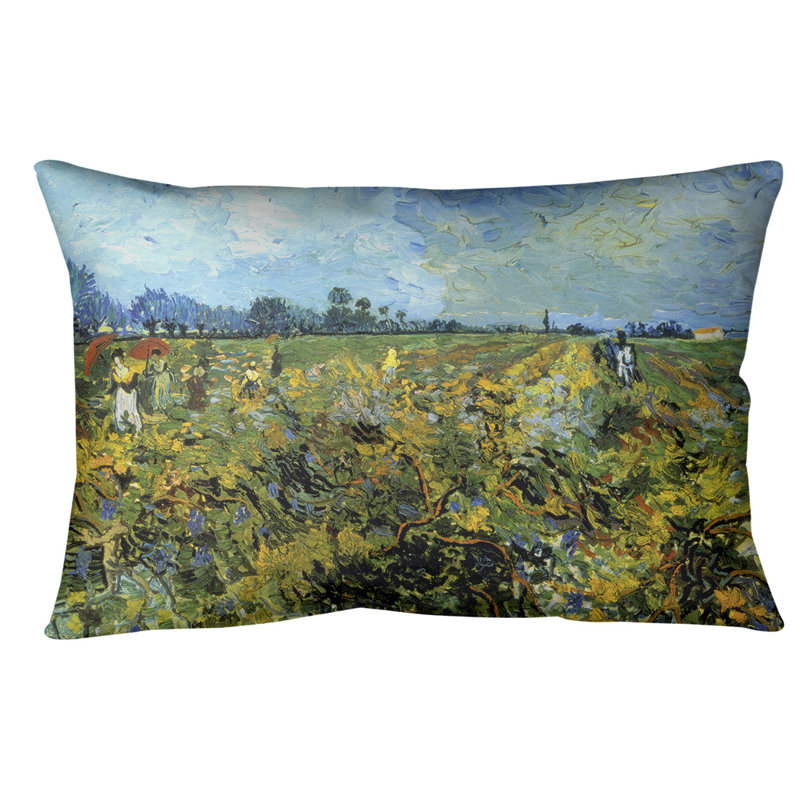 Coussin en vineyard, 20 po x 14 po, Duvet synthétique, Bleu