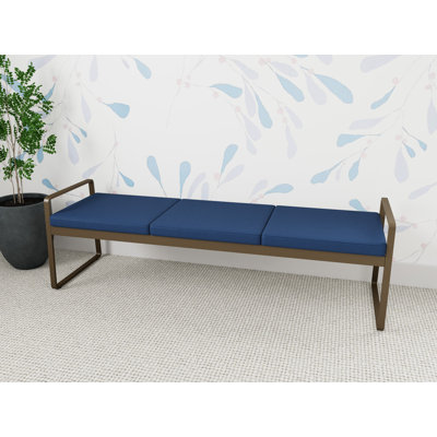 Gansett Waiting Reception 3 Seat Bench Metal Frame