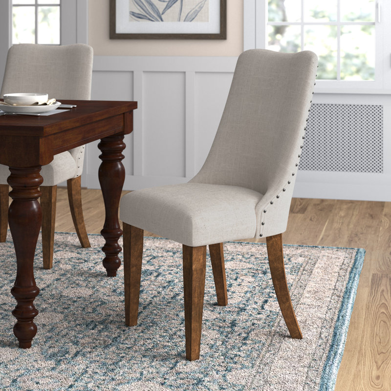 19.5'' H Linen Upholstered Side Chair, Oatmeal, Light Brown