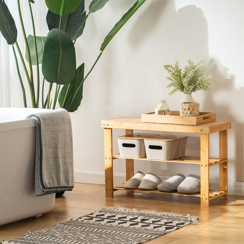 Banc de rangement en bois