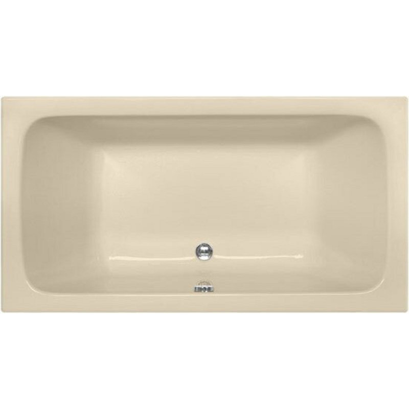Kira 60'' x 32'' Soaking Acrylic Bathtub, Bone, Polished Nickel