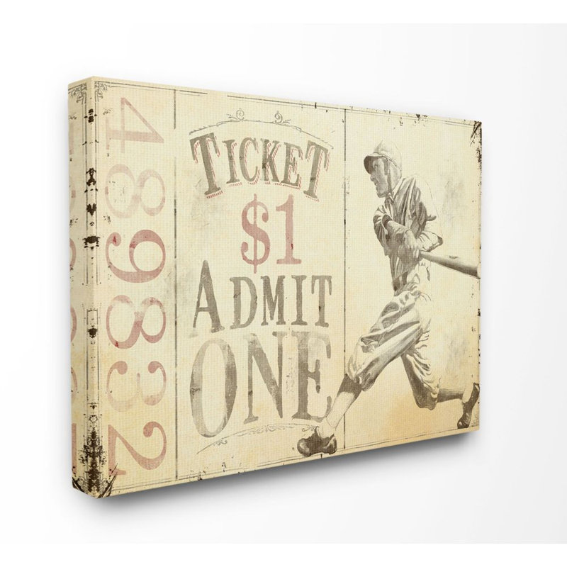 Rousseau admet un joueur de baseball, Toile tendue, H 16 po x l 20 po x P 1,5 po