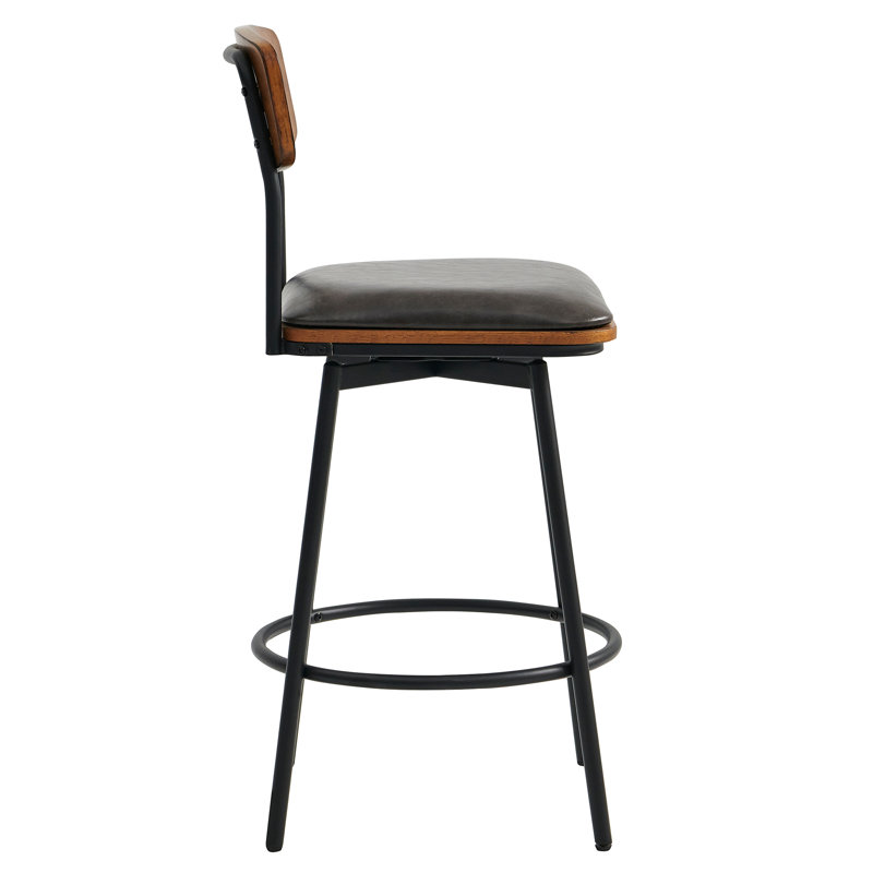 Tabouret de comptoir pivotant 27 po Avriel, Gris pierre, Tabouret de comptoir (siège d'une hauteur de 26,5, 4