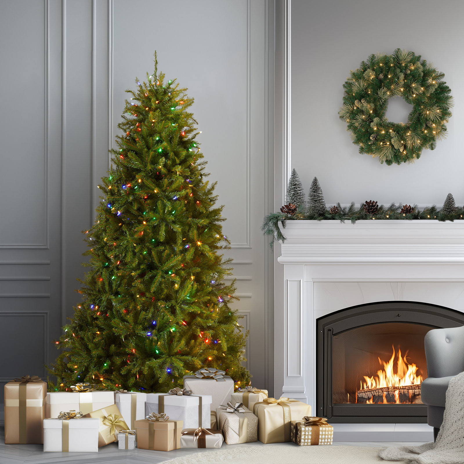Leterra Dunhill 12' Pre-Lit Fir Christmas Tree, 6.5' 