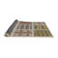 Tapis vert / bleu / rouge tissé à la machine-303416837