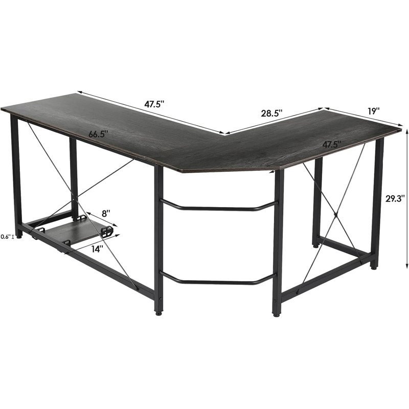 Desk, Computer Desk With Headphone Holder And Storage Bag, Sturdy Work Table, Industrial Design, Pc Table, Small Office Table For Home, Office (grey,)