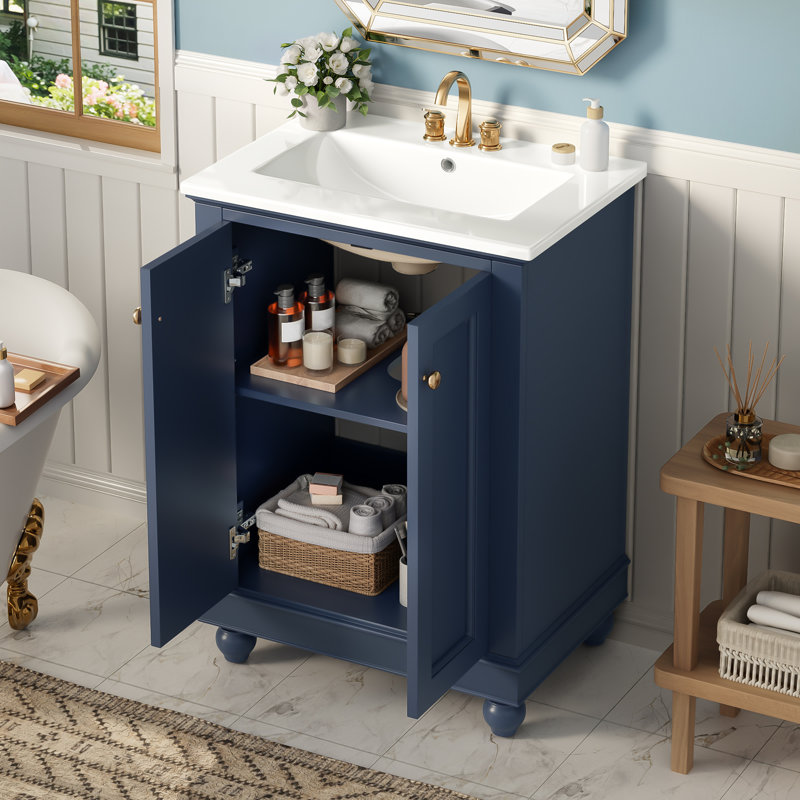 Meuble-lavabo moderne, conception simple et élégante avec rangement à fermeture en douceur