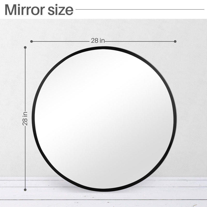 Miroir mural rond Gallen, Noir, 28 po x 28 po