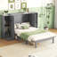 Grand lit escamotable avec tablettes, tiroirs et ports USB-118007991-118007992