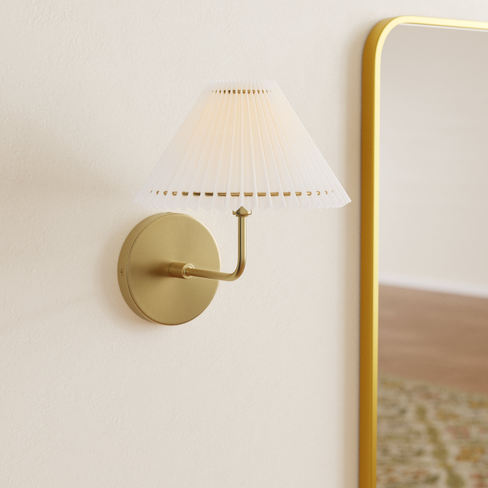 Pearson Single Light Dimmable Wall Sconces, Natural Brass