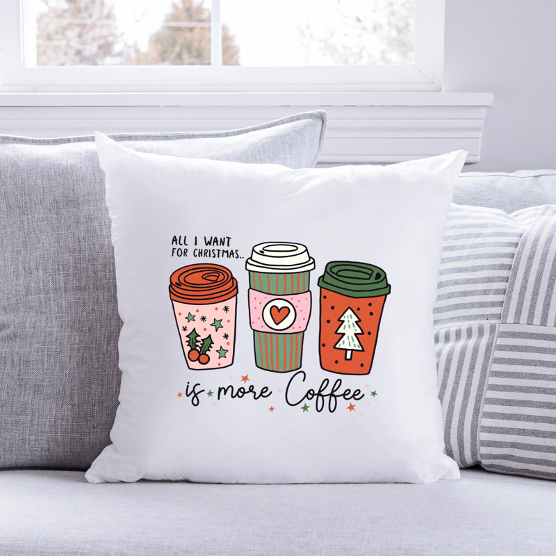 ChristmasPNG_8 Polyester/Polyester Blend Reversible Throw Pillow, 16" x 16"