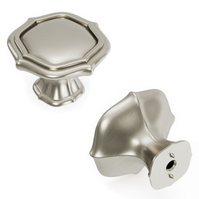 Trellis Collection Knob - 1-1/2 " Diameter Cabinet Knob Satin Nickel - Traditional Hardware for Drawers & Cabinets