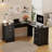 60" Farmhouse L Shaped Executive Desk with Drawers,Wood Home Office Corner Desk 