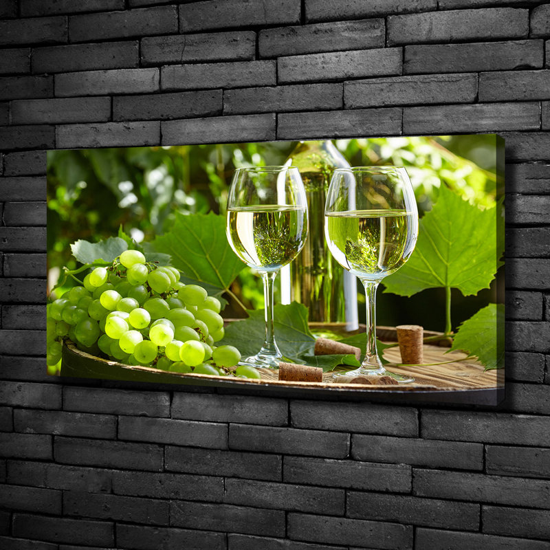 White Wine and Fruits 1 Piece Wall Art on Canvas