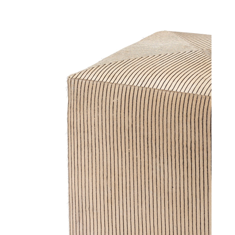 Pinstriped Square Ottoman