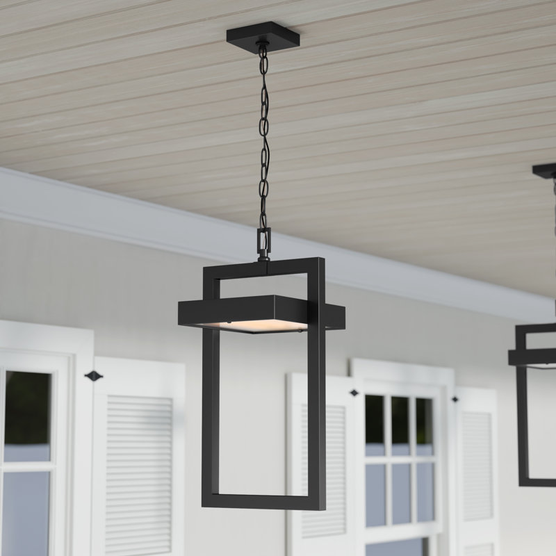 Luminaire suspendu d'extérieur à DEL H 18 po Giddens, Noir
