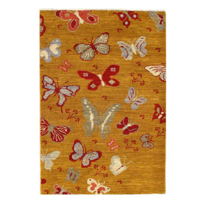 Maguette Wool Area Rug in Gold
