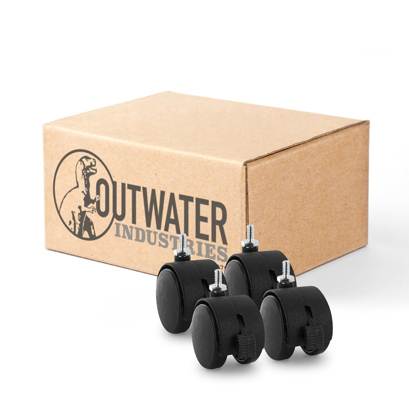 2 po Roulettes pivotantes en nylon noir avec roulettes Samson