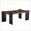 Table basse en panneau de fibres à densité moyenne noyer pour petits espaces, peu encombrante et facile à assembler en 15 minutes