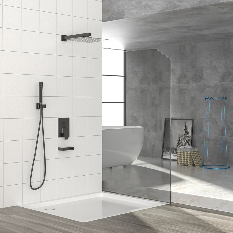 Diverter Complete Shower System, Matte Black