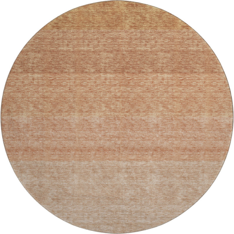 Premium Machine Washable Prisco Paprika Rug, Round 8'